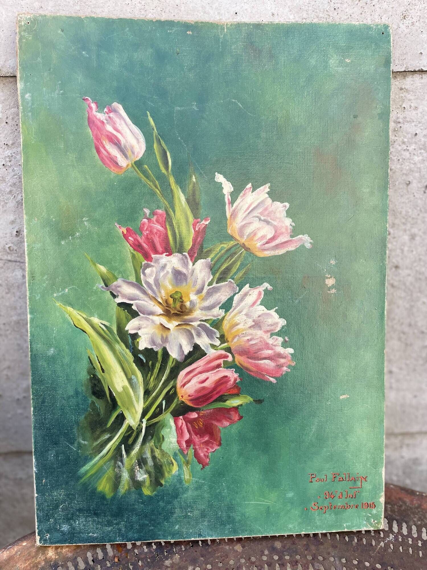 Old oil on canvas signed Paul Follain. 1915