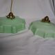 Suspensions abat jour opaline vert pastel