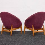 Lounge Chairs in Hand-Stitched Jacquard Upholstery by Sándor Palócz, 1968