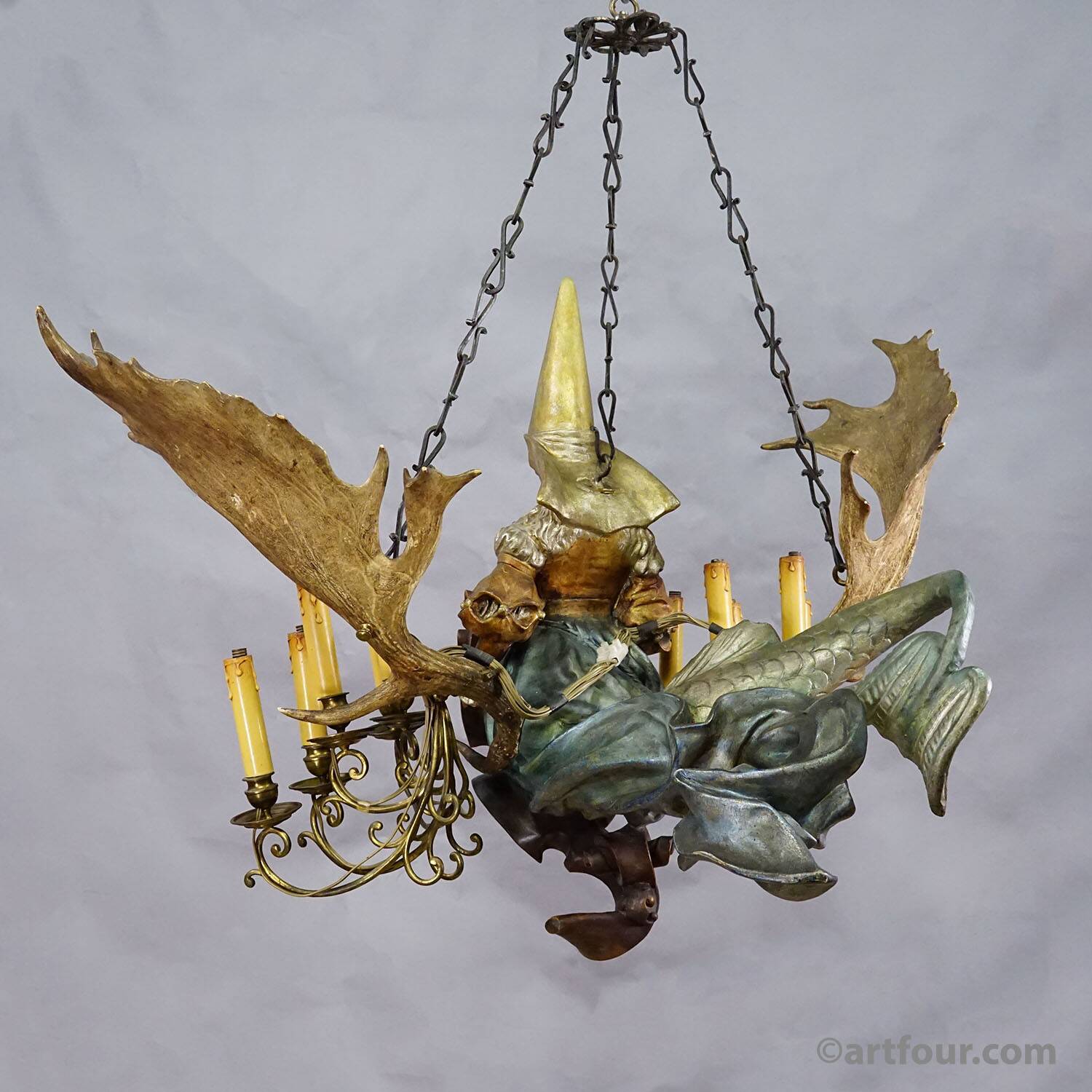 Antique lusterweibchen of a patrician lady as a mermaid ca. 1880