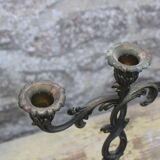 Pair of vintage candlesticks, baroque rococo style.