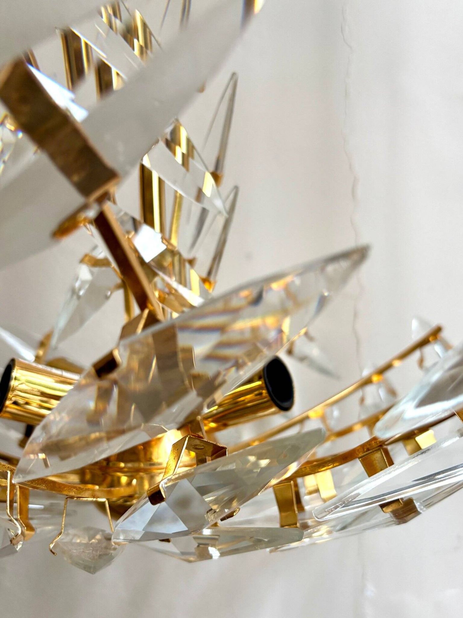 Rafael Tormo 6-light chandelier in gold metal and transparent tassels