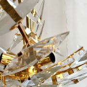 Rafael Tormo 6-light chandelier in gold metal and transparent tassels