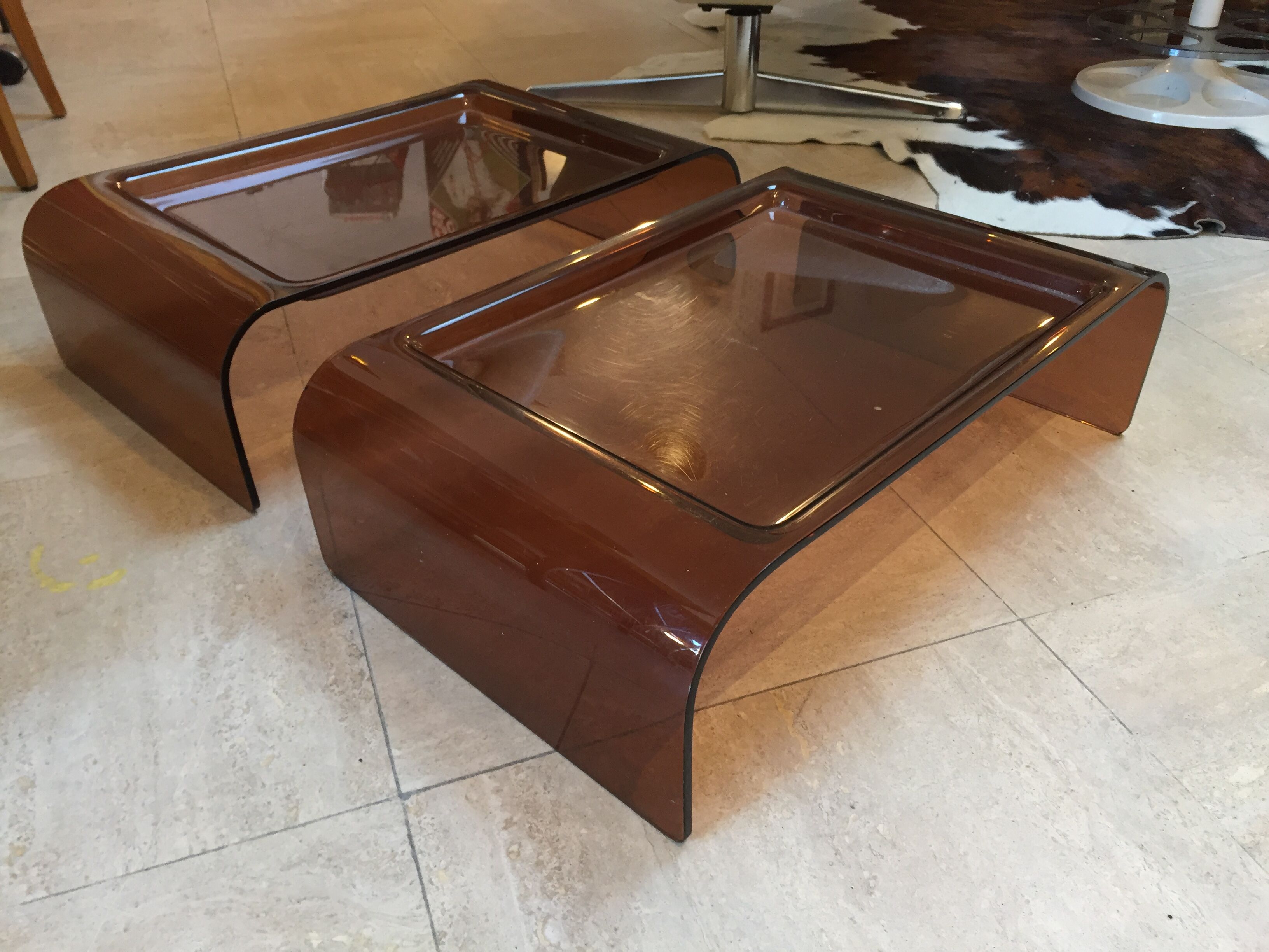 Duo trays "Breakfast" in Plexiglas, 1970