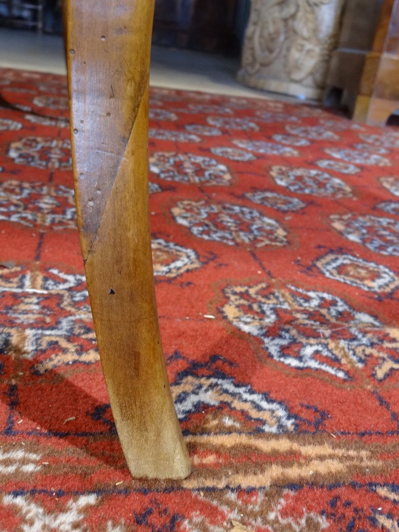 Cherry table, eighteenth century, Louis XV with two drawers