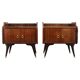 Mid-century Italian bedside tables with glass tops, 1950s