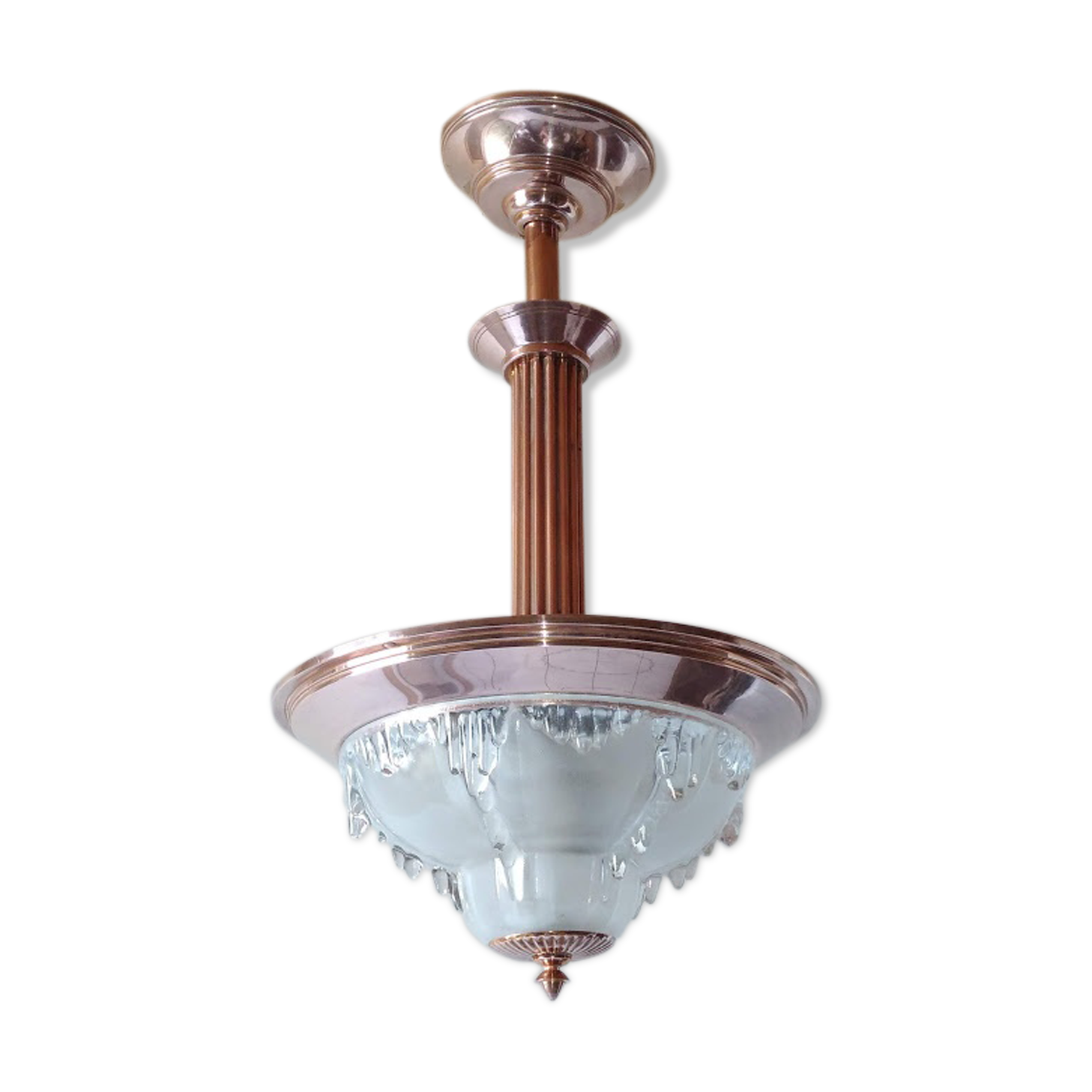 Ezan glass and copper hanging lamp