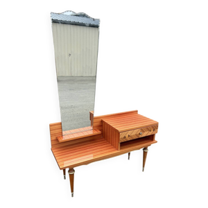 coiffeuse vintage, marqueterie,