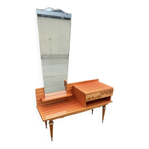 Coiffeuse vintage, marqueterie, années 50 / 60