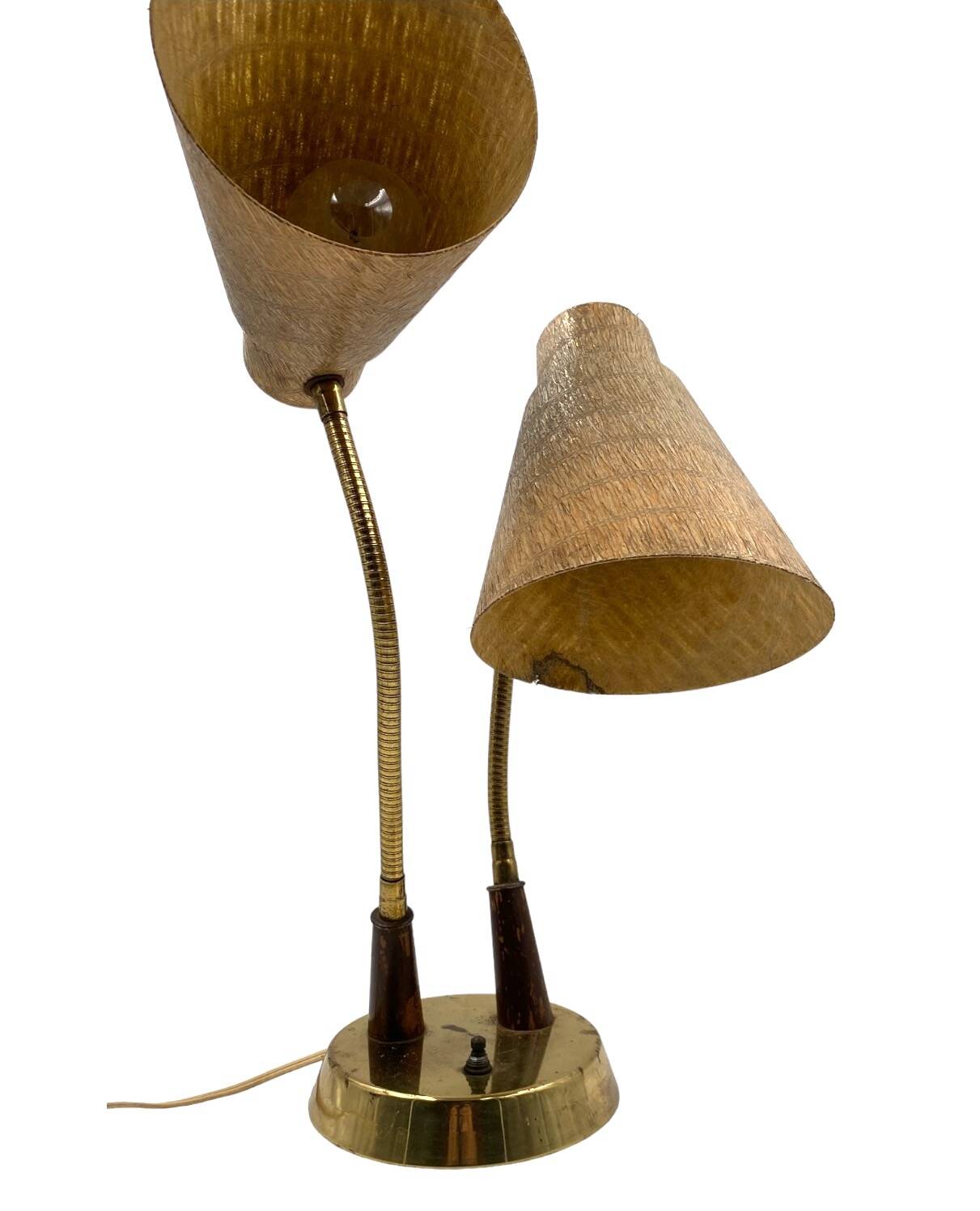 Mid-century modern two lights lamp, France circa 1960