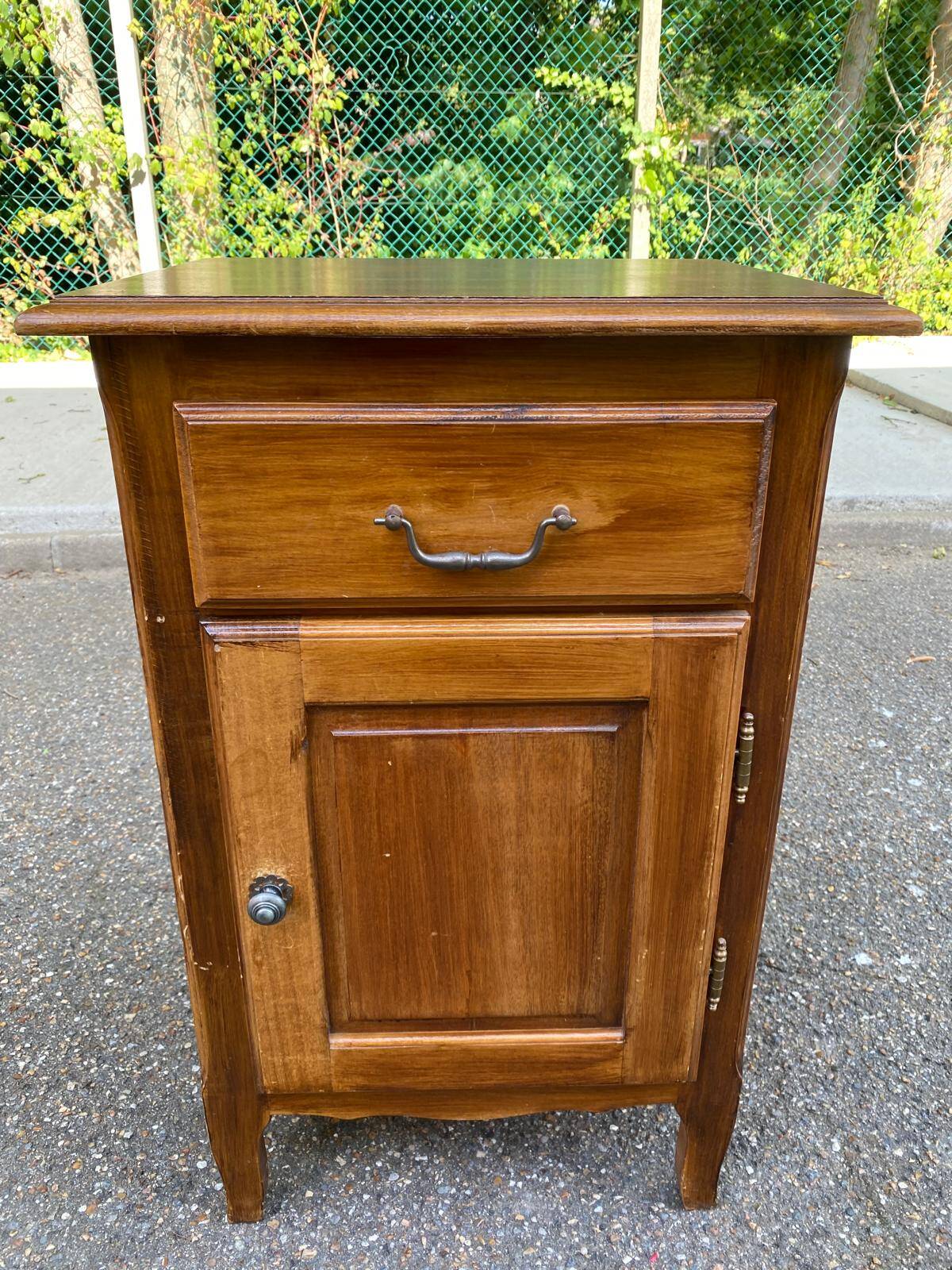 Louis XV wooden chest of drawers and bedside table
