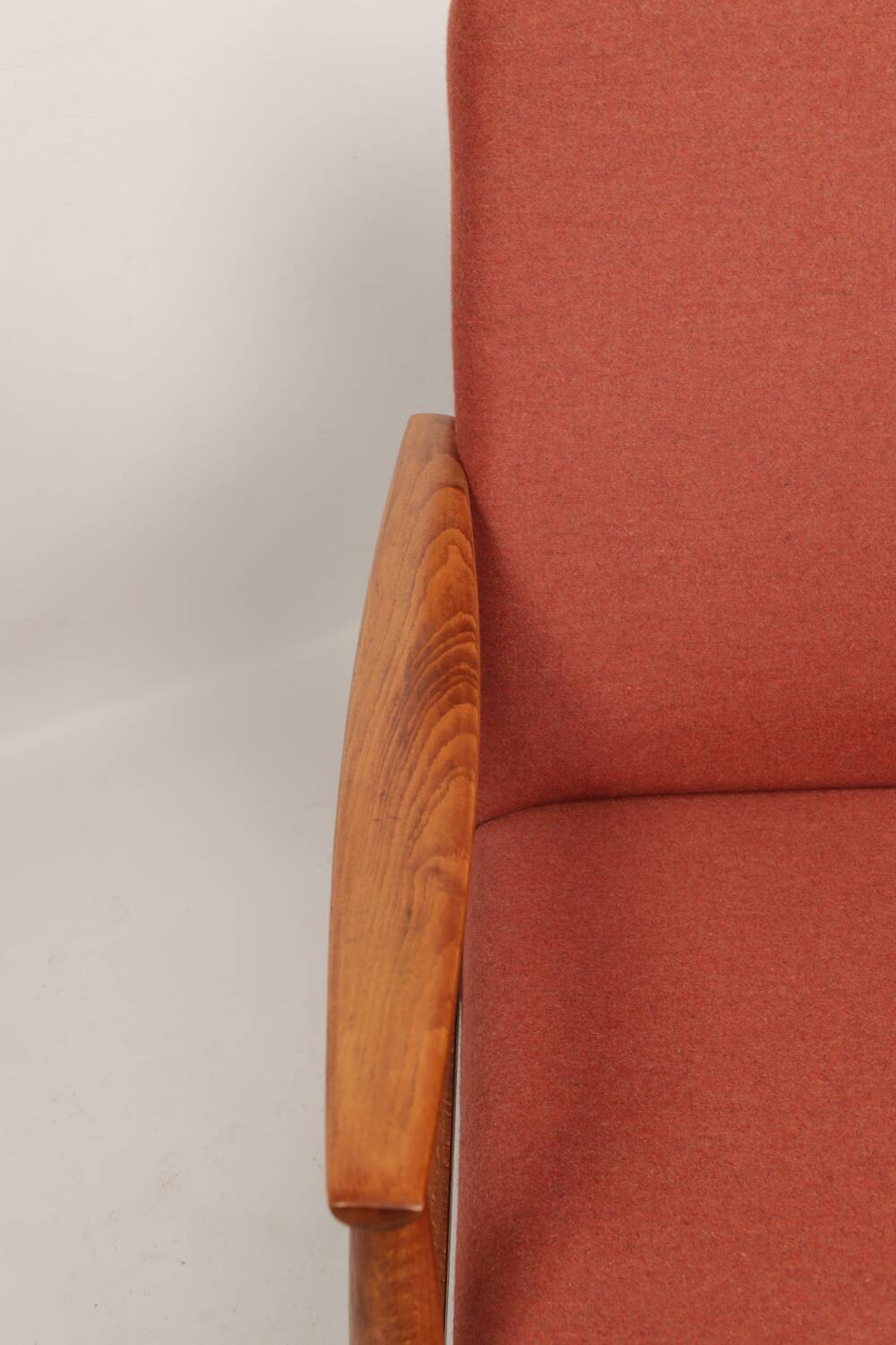 Scandinavian armchair in terracotta wool, 1970