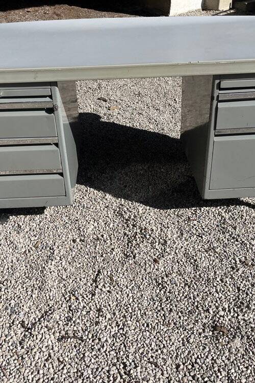 Vintage metal desk from the 1940s/50s.