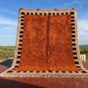Beni Ouarain Moroccan rug orange terracotta 300x200 cm