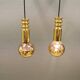 Frimann Goldstar pendant lights made by Philips in the 1970s. Model SPYBALL