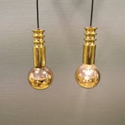 Frimann Goldstar pendant lights made by Philips in the 1970s. Model SPYBALL