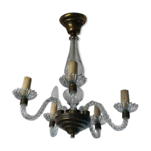 Lustre en verre torsadé - murano