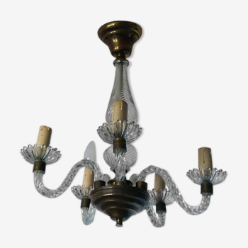 Murano twisted glass chandelier