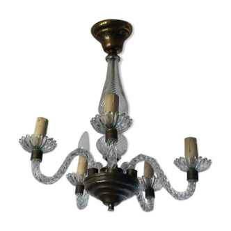 Murano twisted glass chandelier