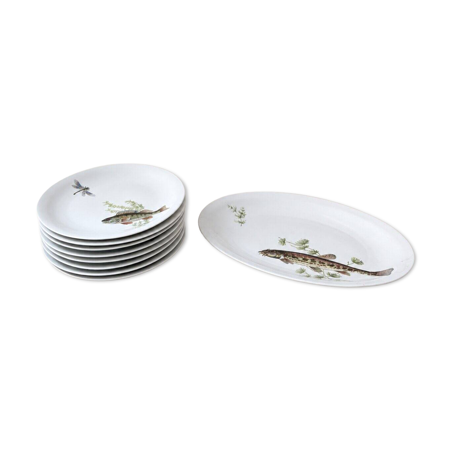 Service à poisson en porcelaine