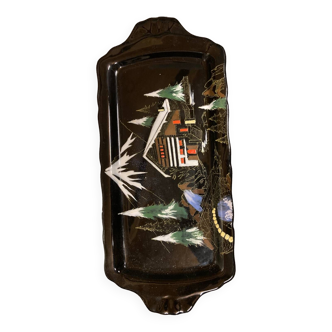 Rectangular dish from Longwy enamels