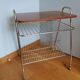 Serving table for storing vinyl records, magazine holder