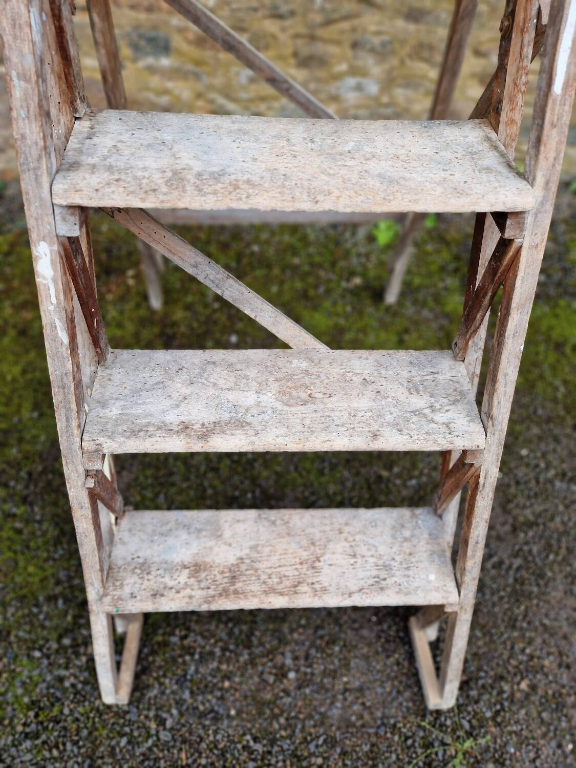 Antique wooden stepladder