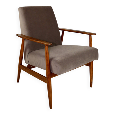 Fauteuil Lis, années 1970, velours marron chocolat clair Jade