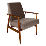 Lis armchair, 1970s, light chocolate brown velvet Jade