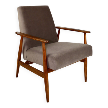 Lis armchair, 1970s, light chocolate brown velvet Jade