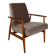 Fauteuil Lis, années 1970, velours marron chocolat clair Jade