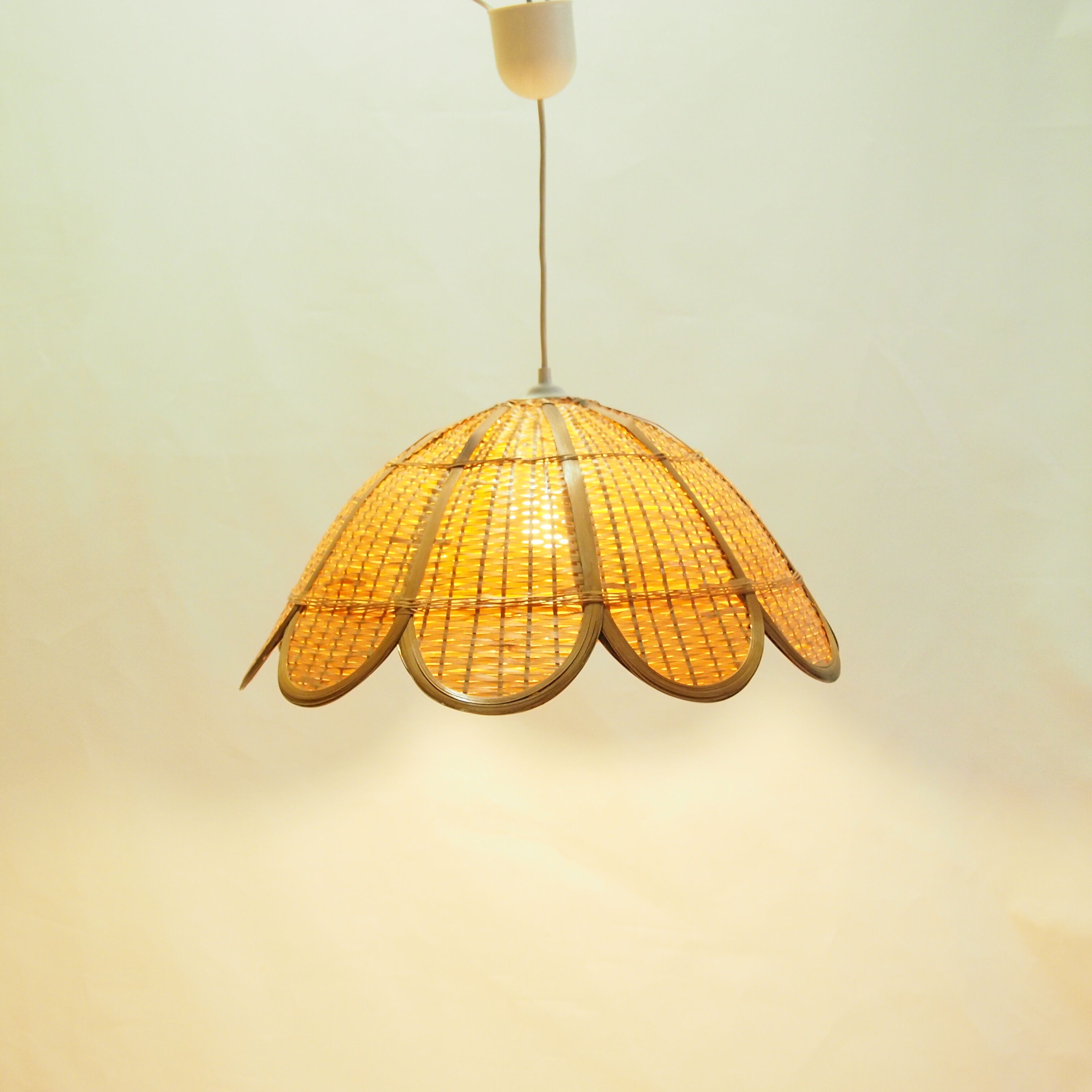 Vintage rattan suspension tulip