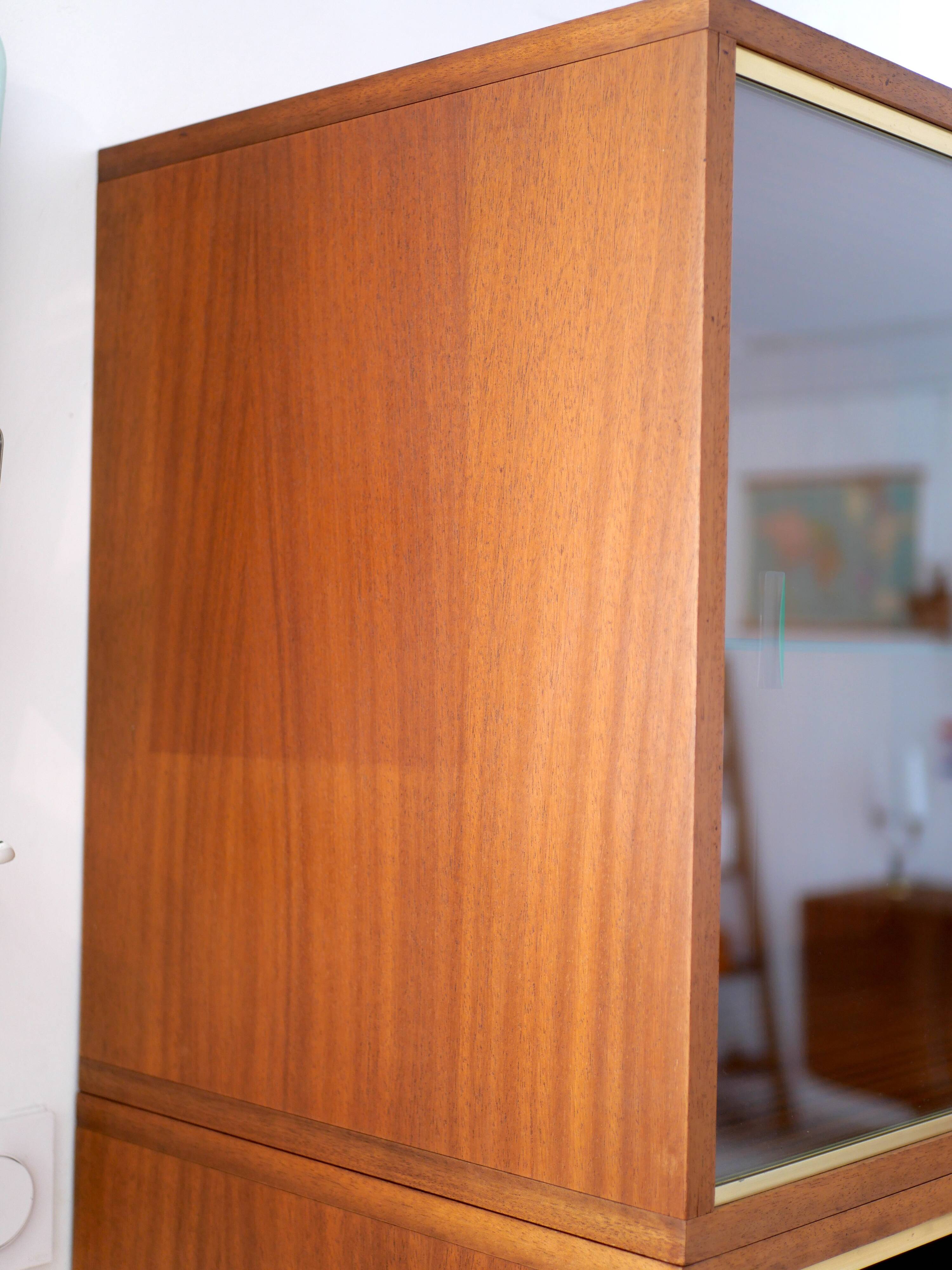 Modernist showcase library in teak