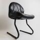 Vintage black leather cantilever chair with metal frame – 1980s Italian design