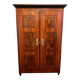 Biedermeier Armoire in Cherry, Walnut, Ebony & Brass, South Germany, 1820s