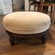 pair of ART DECO gondola chairs and a matching pouf reupholstered