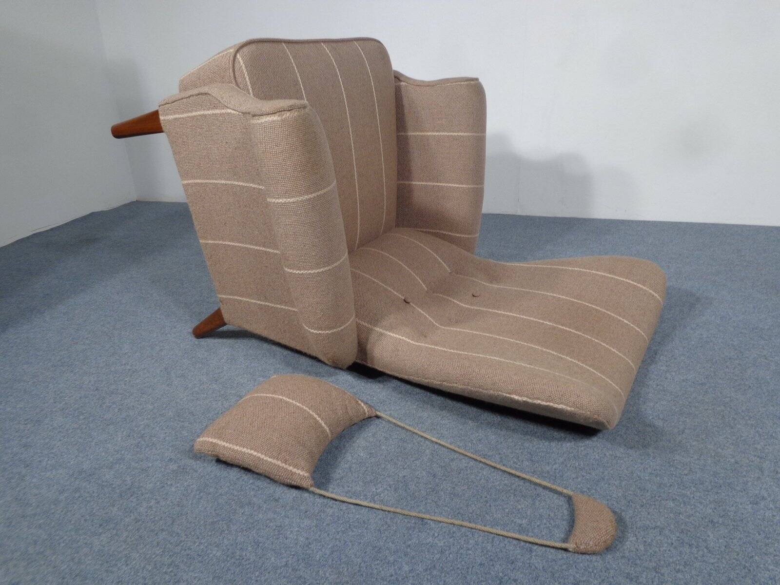 Mid-Century Wool Wing Chair, Denmark, 1950s