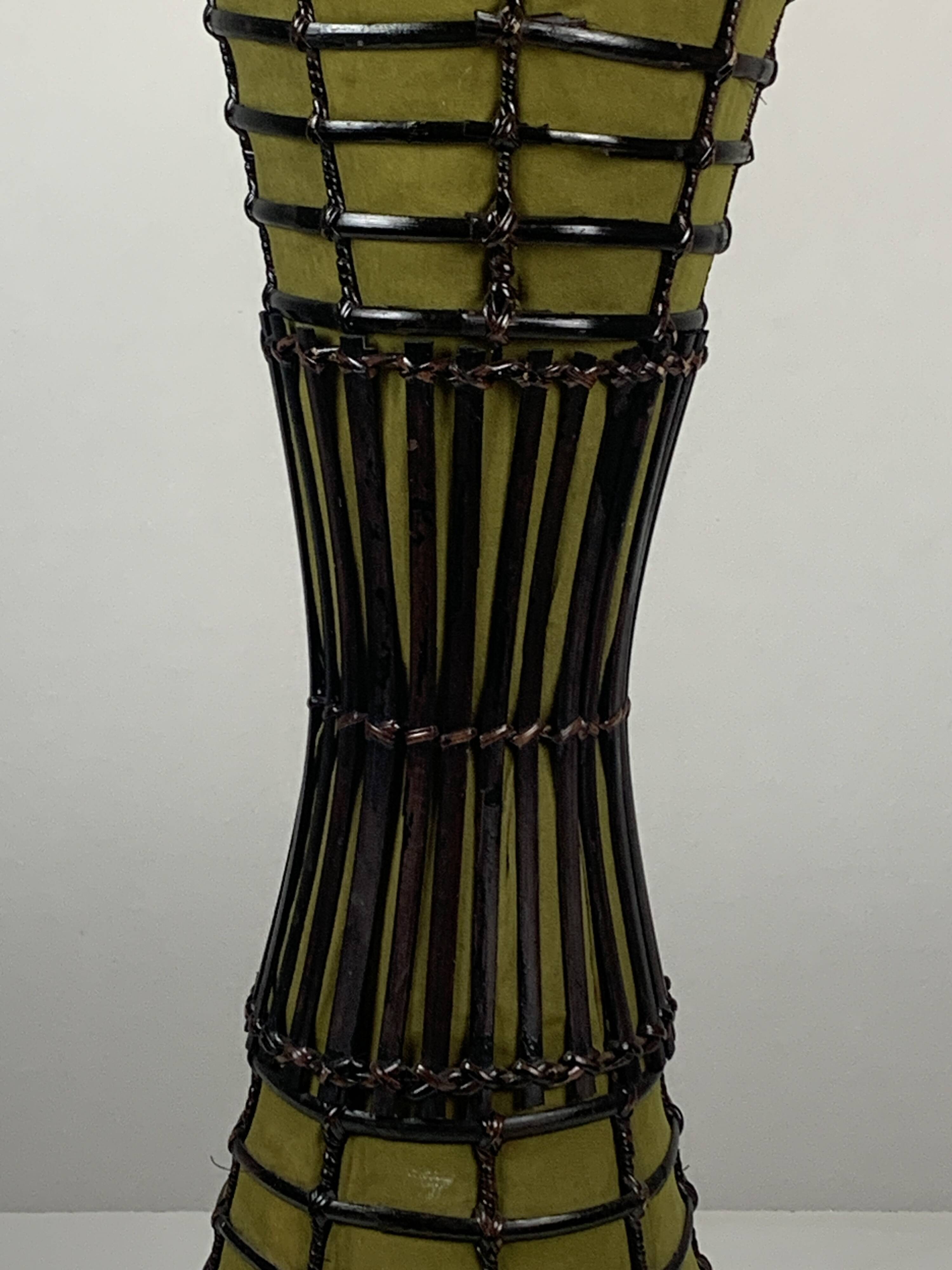 Bamboo and fabric floor lamp