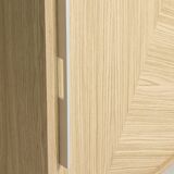 Custom-made oak bar buffet with a smoked glass top