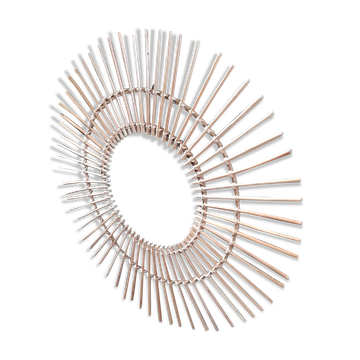 Vintage rattan mirror -91cm