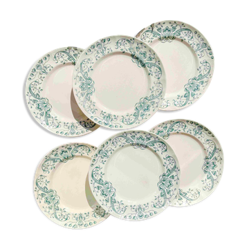 Set of 6 Small Antique Iron Earth Plates "Figuig" – Longchamp 19th Century