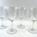 4 crystal wine glasses of Baccarat model Molière
