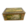 boîte en métal ancien avec motif floral