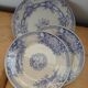 3 antique flat plates in ironstone