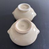 Pair of two-tone soup bowls