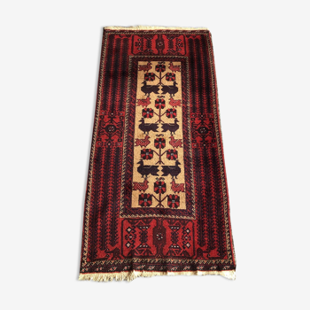 Ancien tapis oriental 160x82 - Dominante Rouge