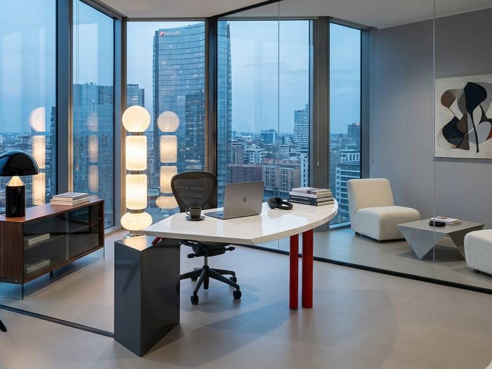 Post-Modern writing desk by Saporiti design Franco Corradini 1980s