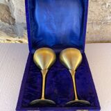 Pair of vintage brass tumblers