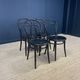 Set of 4 black curved wooden bistro chairs TON Czech Republic 80s