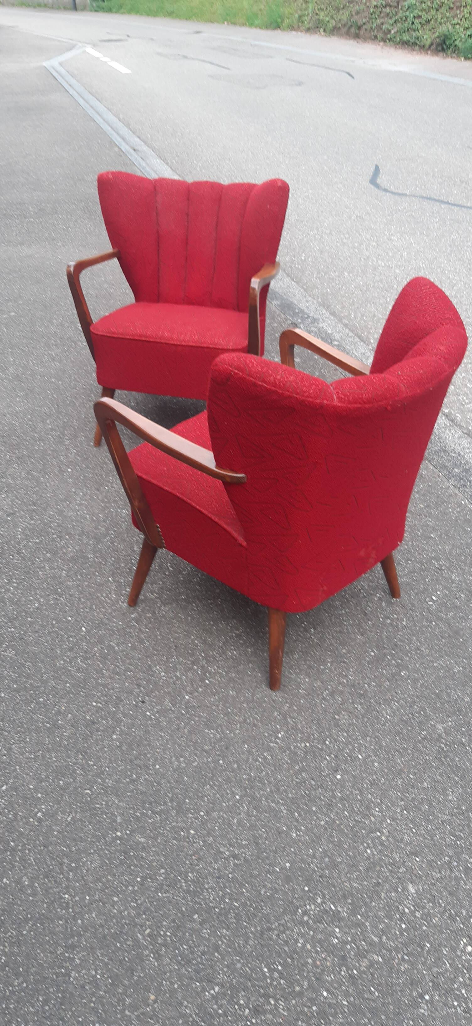 Pair of 1950s cocktail armchairs